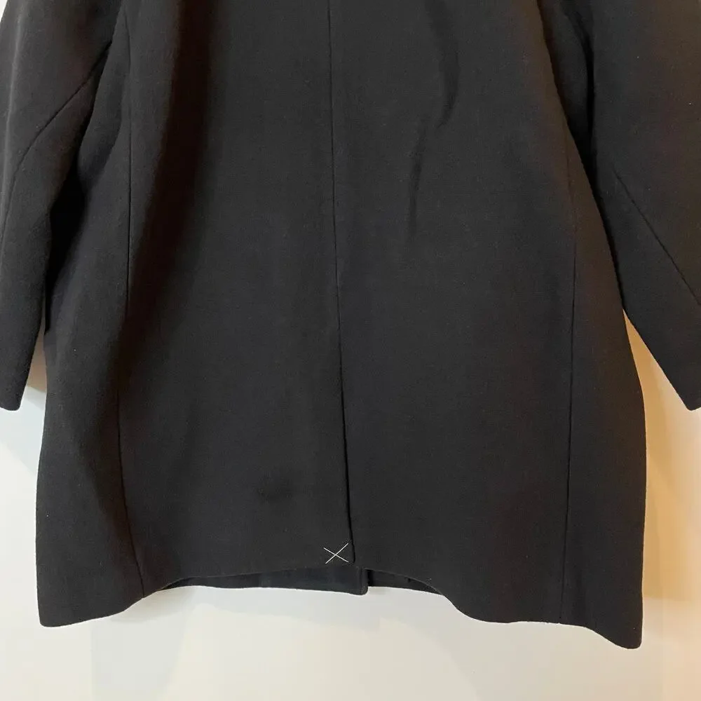 J.Crew Toscana Coat Italian Stadium Cloth Wool Midi City Classic CE180 Black 6